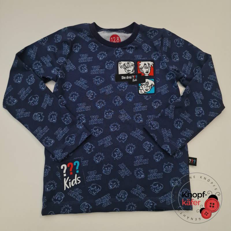 Langarmshirt "Die Drei ??? Kids - Top Secret" Dunkelblau von Knopfkaefer