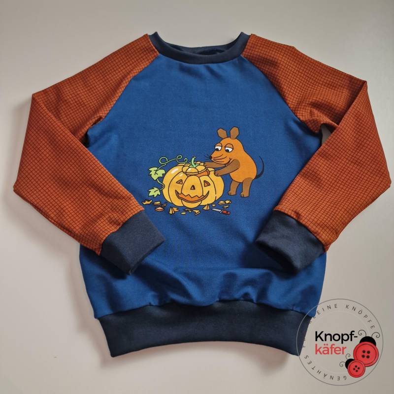 Pullover Mit Der Maus - Halloweenkürbis von Knopfkaefer