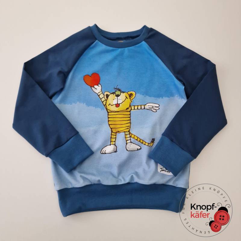 Raglan-Pullover "Janosch - Ich Hab' Dich Lieb Kleiner Bär" Tiger von Knopfkaefer