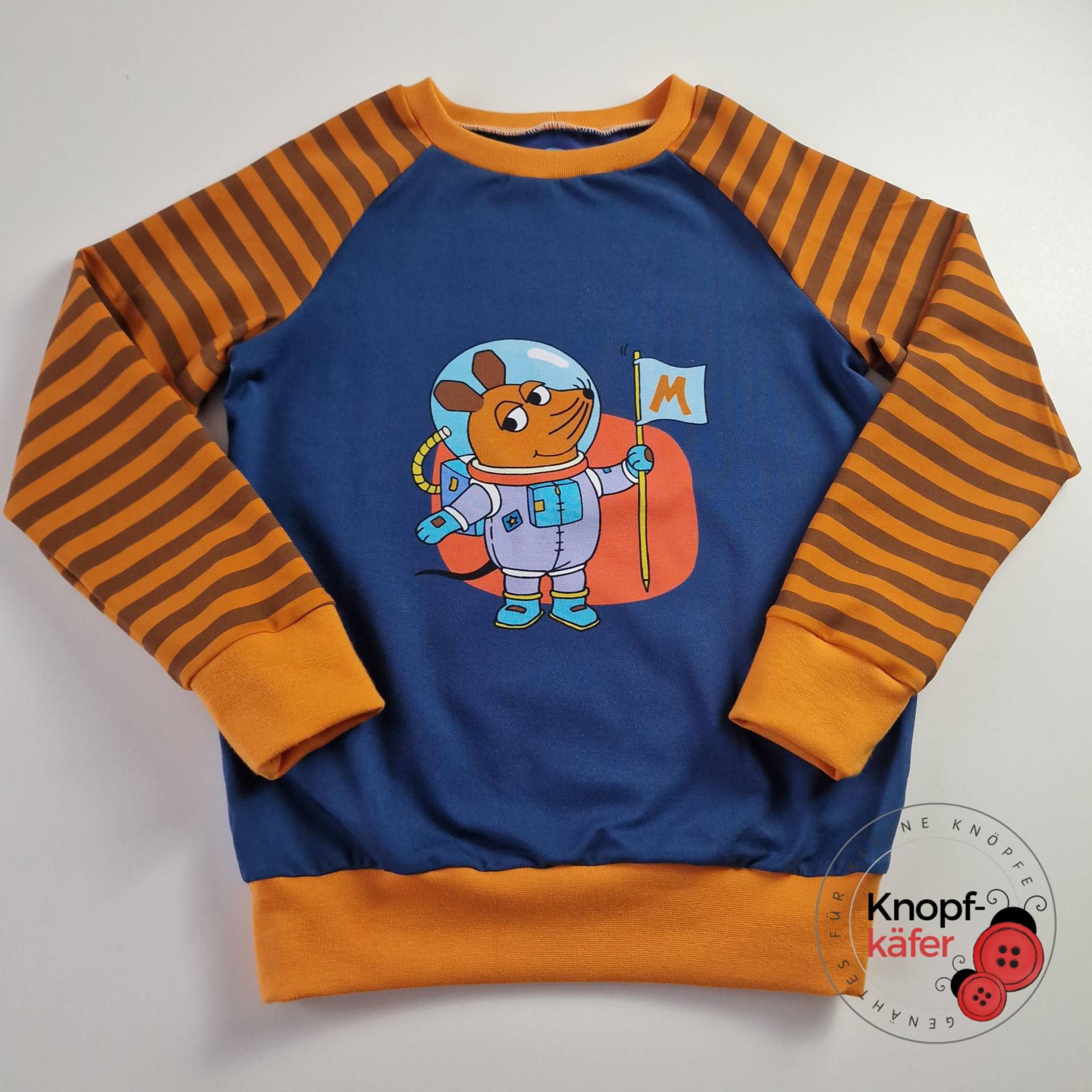 Raglan-Pullover Mit Der Maus "Astronaut" von Knopfkaefer
