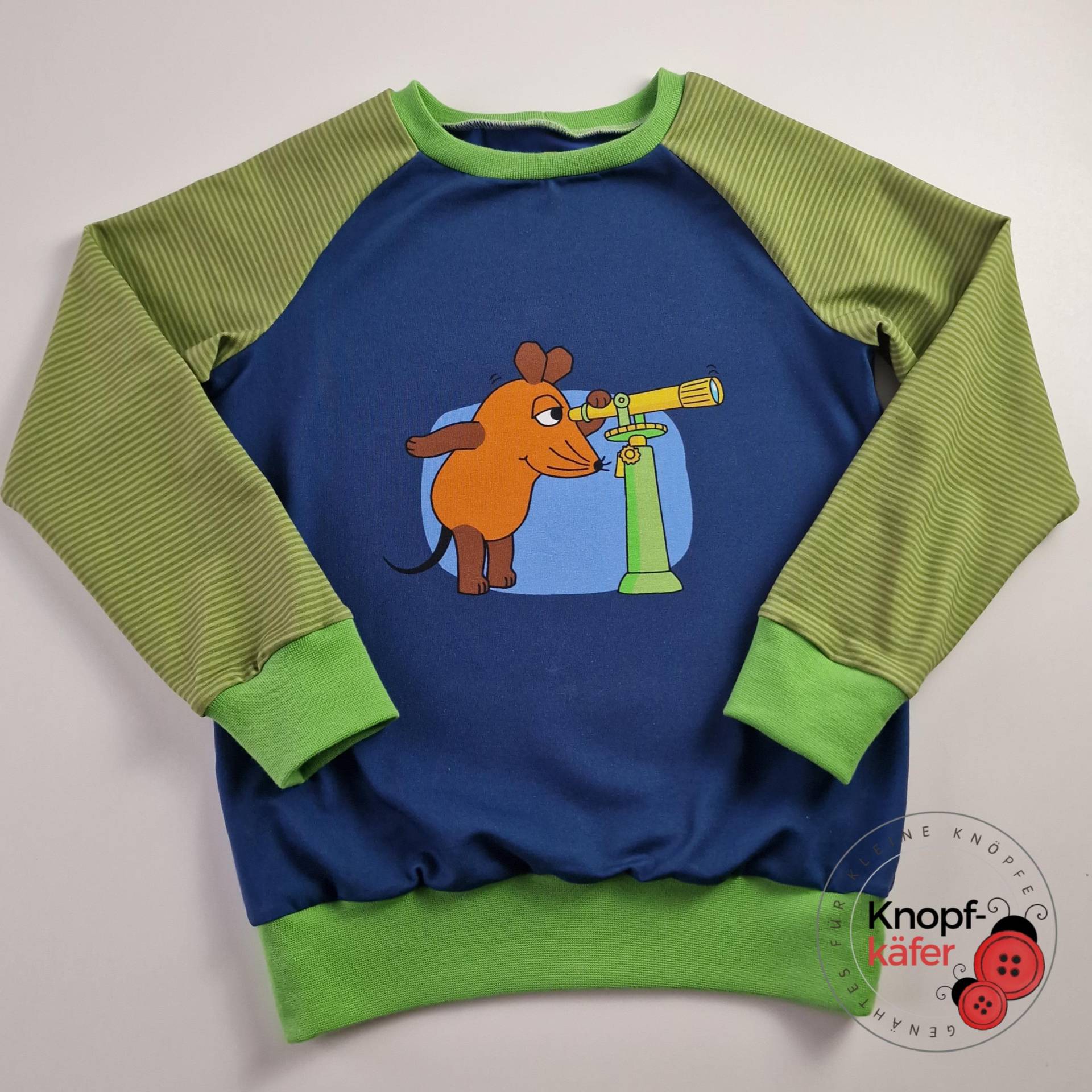 Raglan-Pullover Mit Der Maus "Entdecker" von Knopfkaefer
