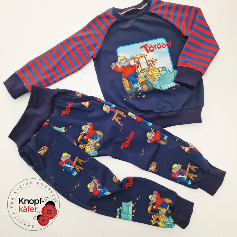 Raglan-Pullover Und Jogginghose "Benjamin Blümchen" - Bauarbeiter von Knopfkaefer