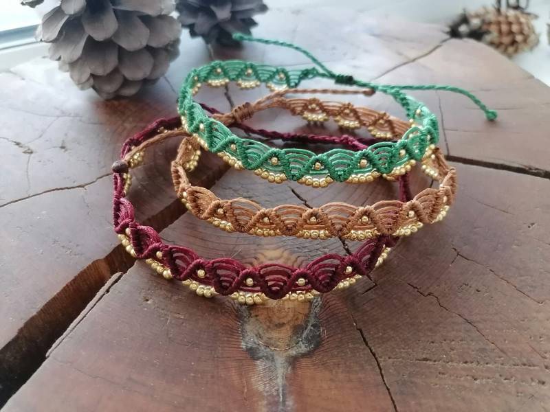 Makramee Fußkette Fuß Armband Geschenk Wasserdicht Serfer Mann Hippie Boho von KnorrArtStudio