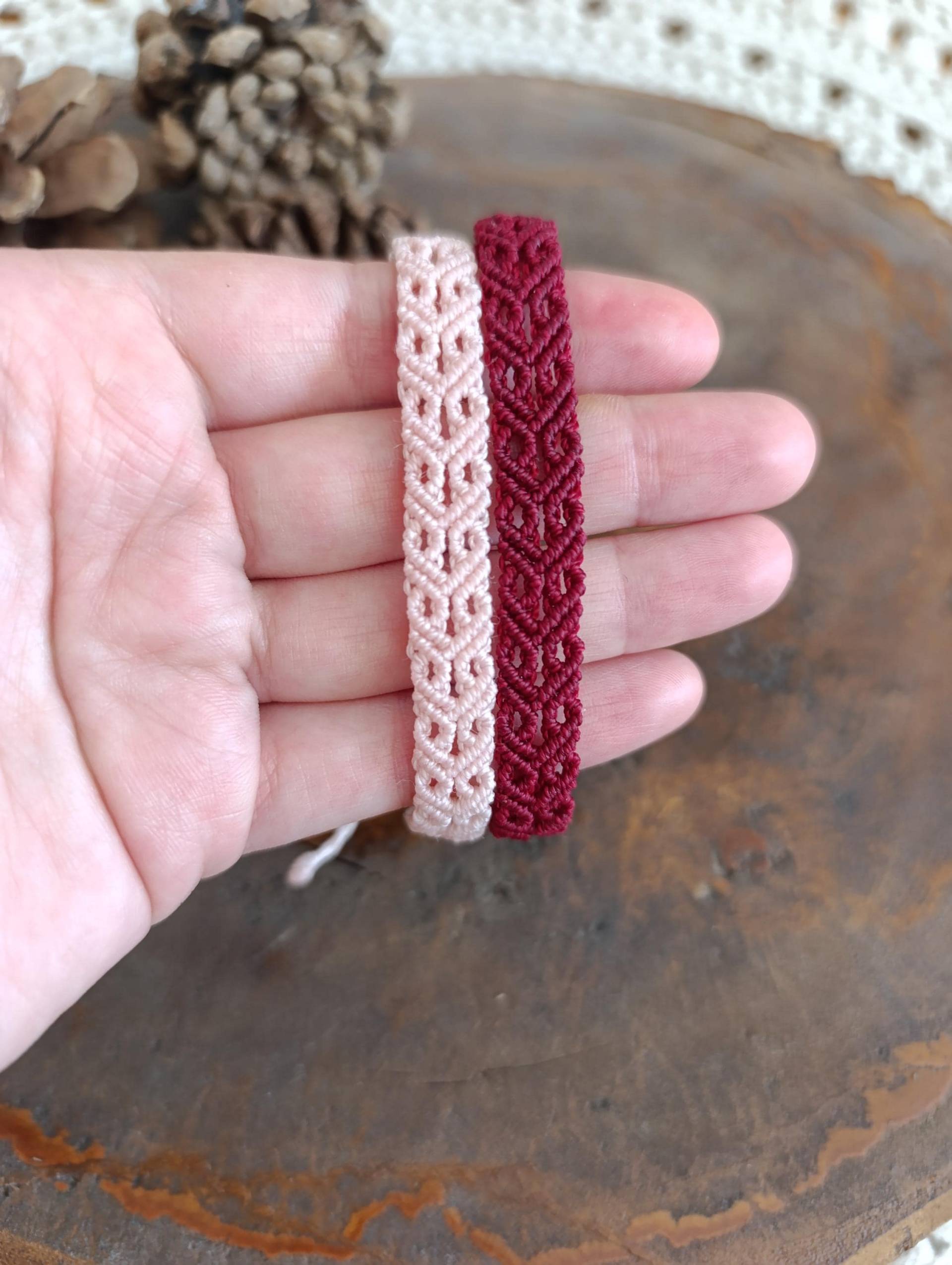 Makramee Herz Armband - Personalisierung Durch Farbe Boho Stil von KnorrArtStudio