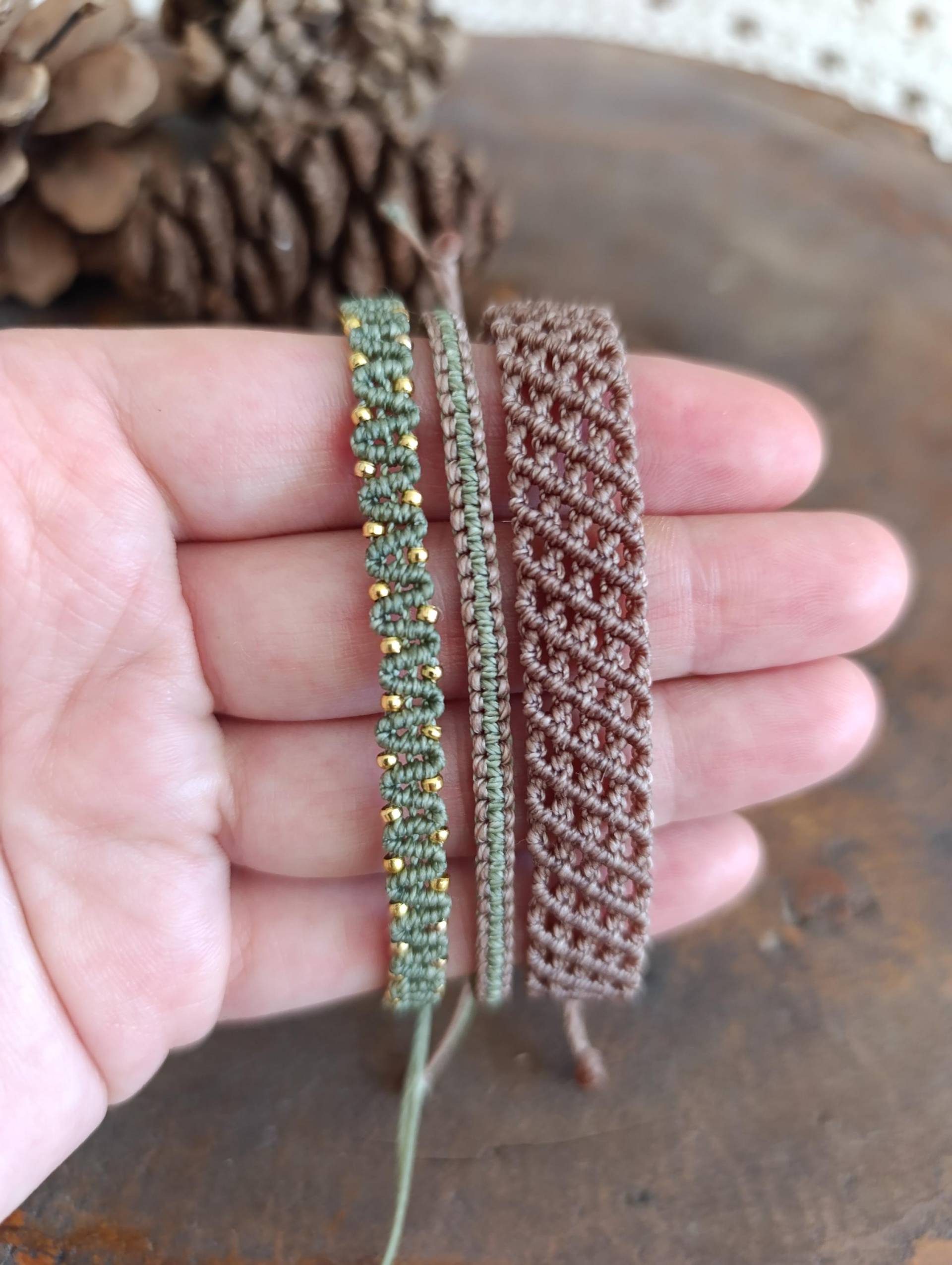 Makramee Set 3 Armbänder - Personalisierung Durch Farbe Boho Stil Makramee Set 3 Armbänder - Personalisierung Durch Farbe Boho Stil von KnorrArtStudio