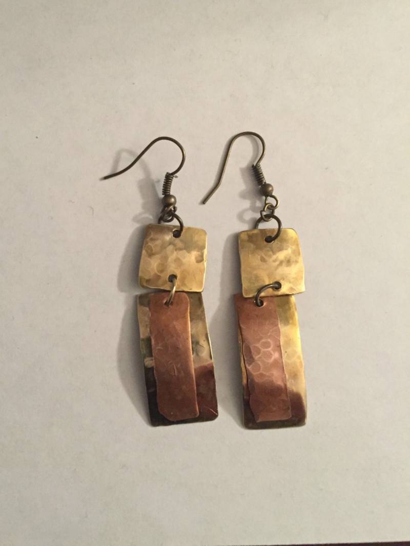 Messing Und Kupfer Ohrringe - Eml029 von KnotObsoleteDesign