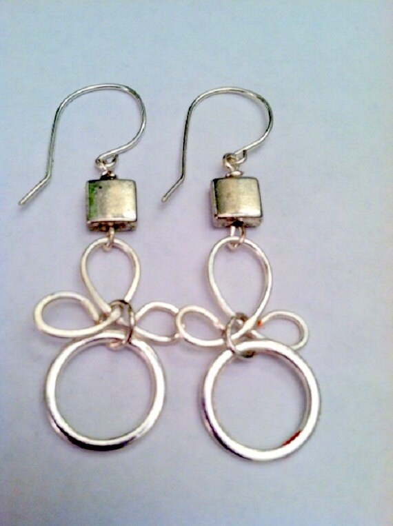 Silber Wire Wrap Ohrringe, Silberohrringe - Ewr061 Silber Wire Wrap Ohrringe, Silberohrringe - Ewr061 von KnotObsoleteDesign