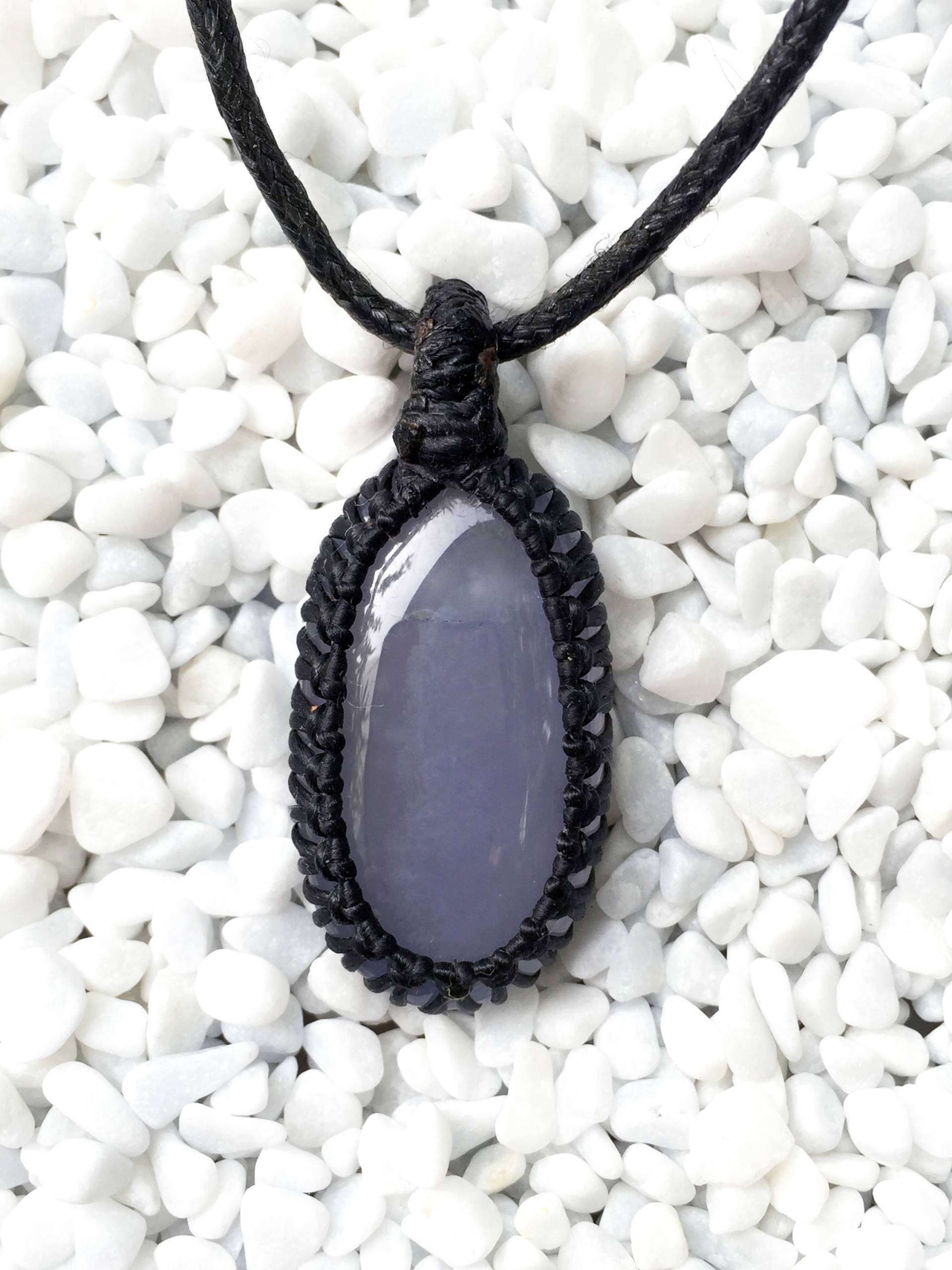 Blauer Chalcedonanhänger, Anhänger Blauer Chalcedonanhänger, Anhänger von KnotRocks2