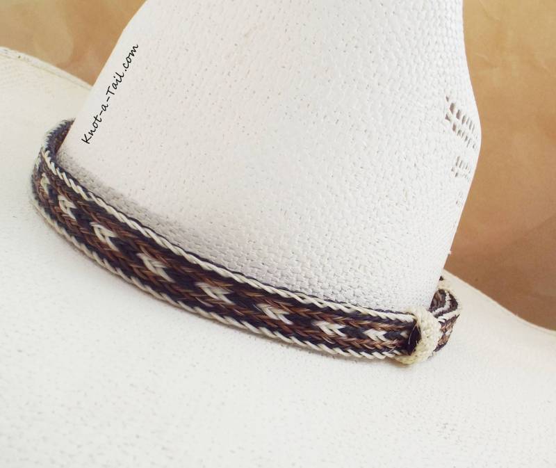 Longmire Hutband, Hutband Aus Rosshaar, Cowboy Ohne Quasten, Naturfarben, Western Rodeo von Knotatail