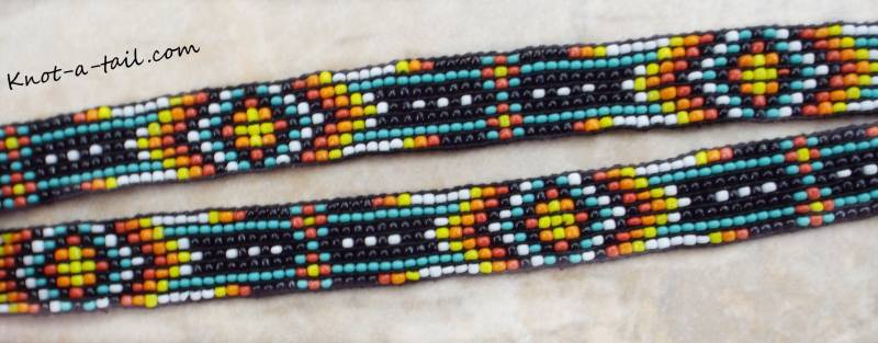 Perlen Hutband, Western Hutband in Rosshaar, Mit Azteken Muster Perlen Hutband, Western Hutband in Rosshaar, Mit Azteken Muster von Knotatail