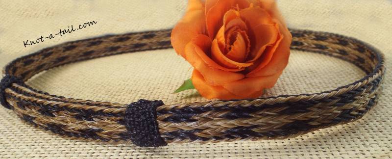 Rosshaar Hutband, Elegantes Cowboy Hutband Aus Rosshaar, Ohne Quasten, Cinnamom -Schwarz, Western Rodeo Style von Knotatail