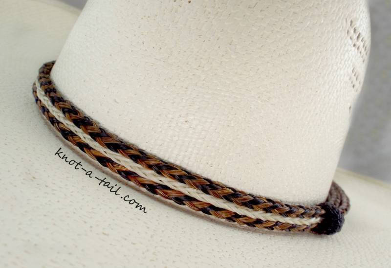 Rosshaar Hutband, Elegantes Cowboy Ohne Quasten, Ganz Aus Echtem Rosshaar, Western Schwarz-Zimt Rosshaar Hutband, Elegantes Cowboy Ohne Quasten, Ganz Aus Echtem Rosshaar, Western Schwarz-Zimt von Knotatail