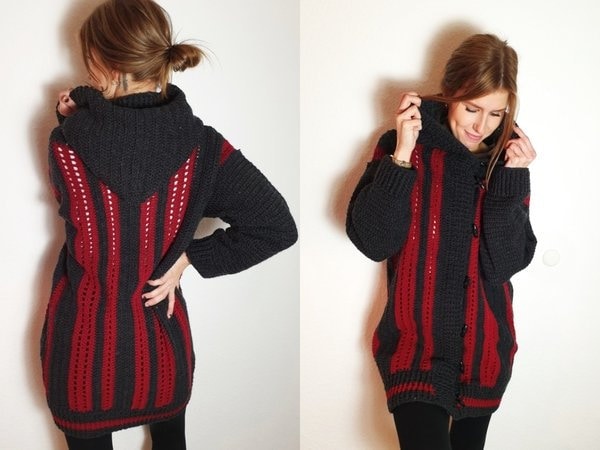 Cardigan Jacke Häkeljacke Hippie 2 Gehäkelt 36/40 von Knotenkoenig2022