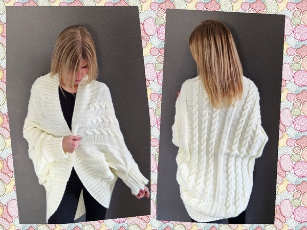 Seelenwärmer Cardigan Strickjacke Unikat 40/44 von Knotenkoenig2022