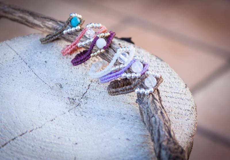 Makramee Ring/Fingerring Auge Mit Halbedelstein Makramee Ring/Fingerring Auge Mit Halbedelstein von Knotenland