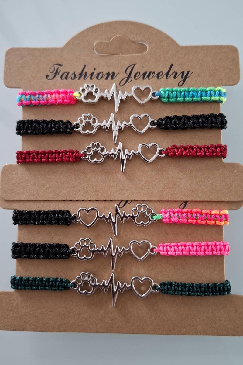 Makramee Armband Pfote Tatze Puls Herz Liebe Katze Hund Verkauf Für Tierschutz Spenden Geschenk Tier Welpe Freundschaftsarmband Makramee Armband Pfote Tatze Puls Herz Liebe Katze Hund Verkauf Für Tierschutz Spenden Geschenk Tier Welpe Freundschaftsarmband von Knotenmaus