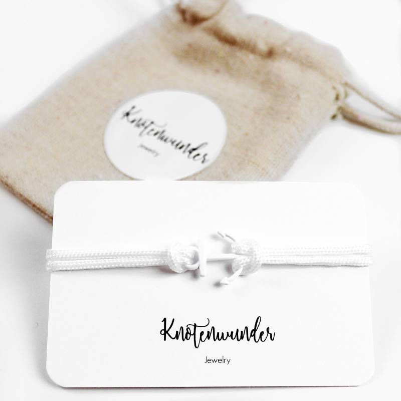 Damen Armband Weißer Anker | Geschenk Partner Geburtstag Junggeselinnenabschied Jahrestag Hochzeitstag Valentinstag von Knotenwunder