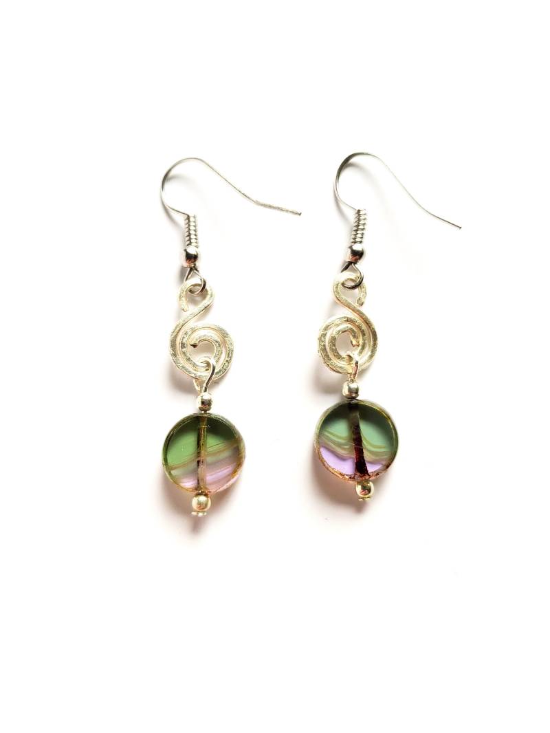 Fluorit-Wirbel-Ohrringe Fluorit-Wirbel-Ohrringe von KnottedTreeJewelry