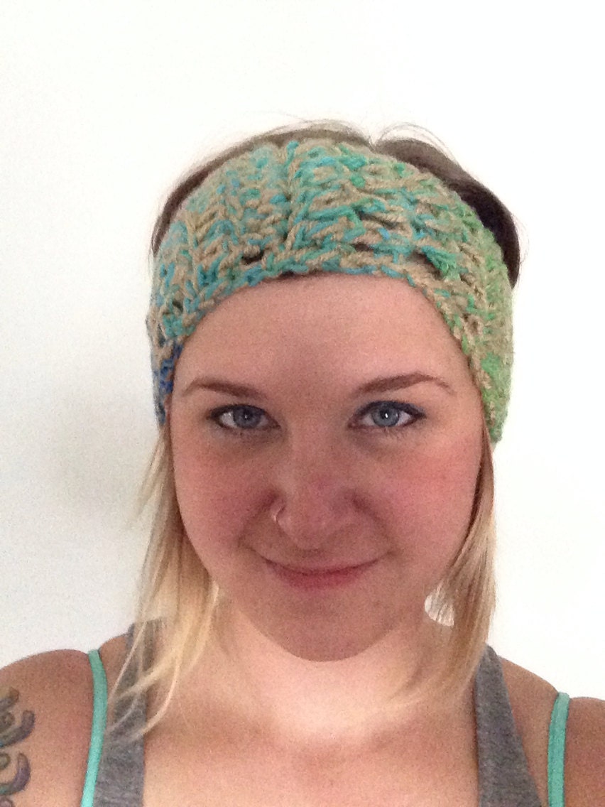 Doppel Strang Farbe Verblassen Dreadlock Boho Gehäkelte Stirnband Oder Dread Ohrwärmer von Knottyrootsshop