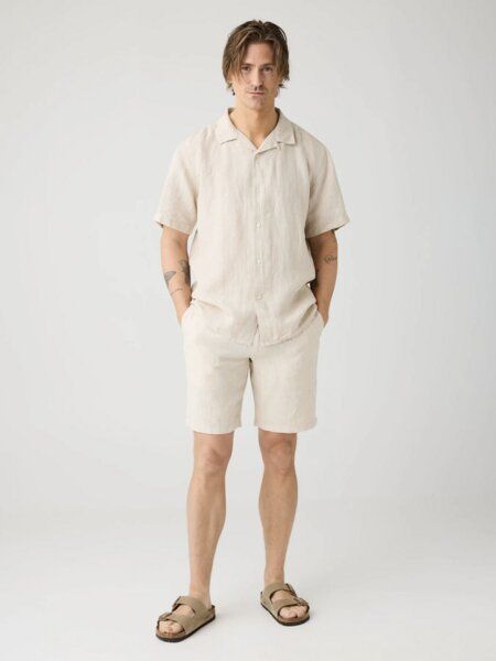 Knowledge Cotton Apparel Box Fit Short Sleeved Linen Shirt von Knowledge Cotton Apparel