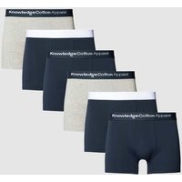 Knowledge Cotton Apparel Boxershorts mit elastischem Label-Bund im 6er-Pack in Marine, Größe S von Knowledge Cotton Apparel