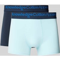 Knowledge Cotton Apparel Boxershorts mit elastischem Logo-Bund im 2er-Pack in Aqua, Größe S von Knowledge Cotton Apparel