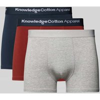 Knowledge Cotton Apparel Boxershorts mit elastischem Logo-Bund im 3er-Pack in Rostrot, Größe XXL von Knowledge Cotton Apparel
