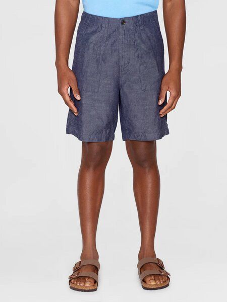 KnowledgeCotton Apparel Flint wide slub yarn short - night sky von KnowledgeCotton Apparel