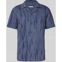 Knowledge Cotton Apparel Loose Fit Freizeithemd mit 1/2-Arm in Rauchblau, Größe L von Knowledge Cotton Apparel