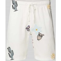 Knowledge Cotton Apparel Loose Fit Shorts mit Motiv-Stitching in Offwhite, Größe XXL von Knowledge Cotton Apparel