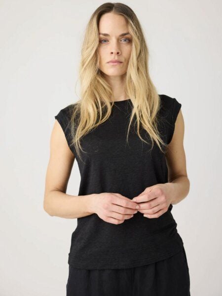 Knowledge Cotton Apparel Loose Fold-Up Linen T-Shirt von Knowledge Cotton Apparel