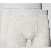 Knowledge Cotton Apparel Boxershorts mit elastischem Logo-Bund im 2er-Pack in Hellgrau Melange, Größe L von Knowledge Cotton Apparel