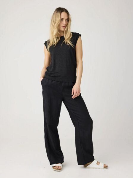 Knowledge Cotton Apparel Posey Wide Mid-Rise Linen Pants von Knowledge Cotton Apparel