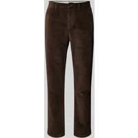 Knowledge Cotton Apparel Regular Fit Cordhose mit Eingrifftaschen Modell 'CHUCK' in Dunkelbraun, Größe 36/34 von Knowledge Cotton Apparel