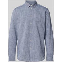 Knowledge Cotton Apparel Regular Fit Freizeithemd mit Button-Down-Kragen in Dunkelblau, Größe XXL von Knowledge Cotton Apparel