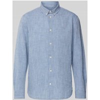 Knowledge Cotton Apparel Regular Fit Freizeithemd mit Button-Down-Kragen in Rauchblau, Größe M von Knowledge Cotton Apparel