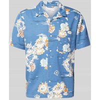 Knowledge Cotton Apparel Regular Fit Freizeithemd mit Knopfleiste in Blau, Größe M von Knowledge Cotton Apparel