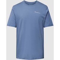 Knowledge Cotton Apparel Regular Fit T-Shirt mit Rundhalsausschnitt in Rauchblau, Größe S von Knowledge Cotton Apparel