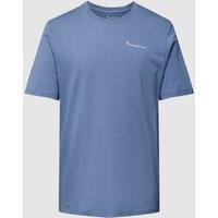 Knowledge Cotton Apparel Regular Fit T-Shirt mit Rundhalsausschnitt in Rauchblau, Größe XL von Knowledge Cotton Apparel