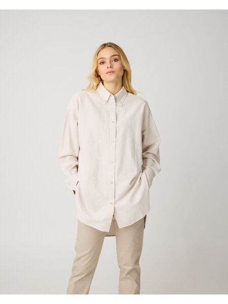 Knowledge Cotton Apparel Relaxed Flannel Shirt - light feather grey von Knowledge Cotton Apparel