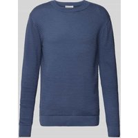 Knowledge Cotton Apparel Strickpullover mit Strukturmuster Modell 'VAGN' in Rauchblau, Größe XL von Knowledge Cotton Apparel