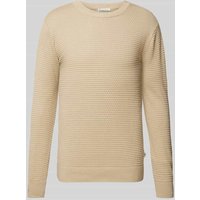 Knowledge Cotton Apparel Strickpullover mit Strukturmuster Modell 'VAGN' in Sand, Größe XXL von Knowledge Cotton Apparel