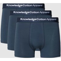 Knowledge Cotton Apparel Trunks mit elastischem Label-Bund im 3er-Pack in Marine, Größe M von Knowledge Cotton Apparel