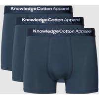 Knowledge Cotton Apparel Trunks mit elastischem Label-Bund im 3er-Pack in Marine, Größe S von Knowledge Cotton Apparel