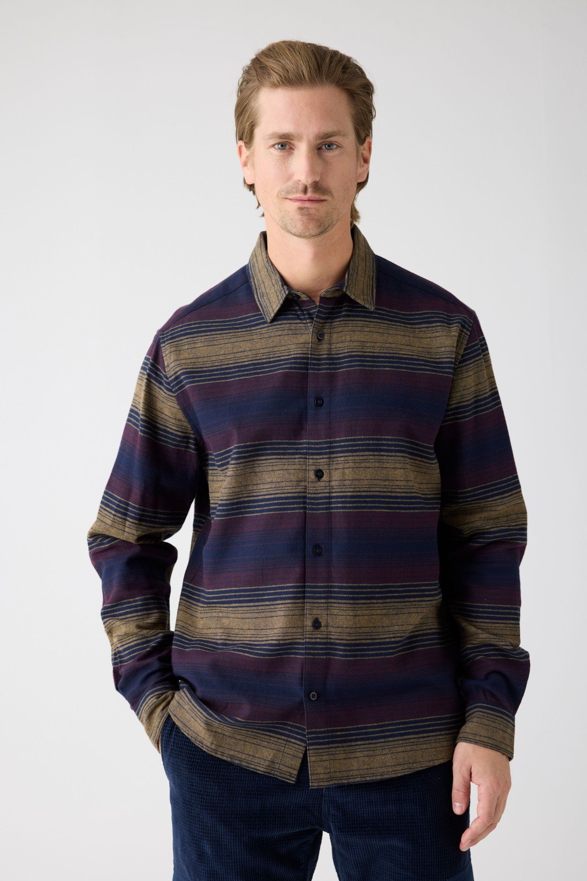 Hemd Flannel Blau von KnowledgeCotton Apparel