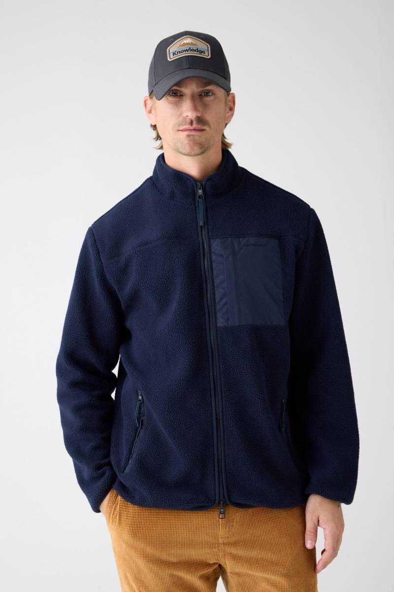Jacke Fit Zip Fleece Blau von KnowledgeCotton Apparel
