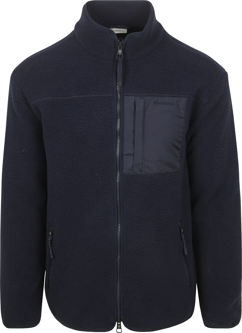 Knowledge Cotton Apparel Sweaterjacke Fleece Navy - Größe L von KnowledgeCotton Apparel