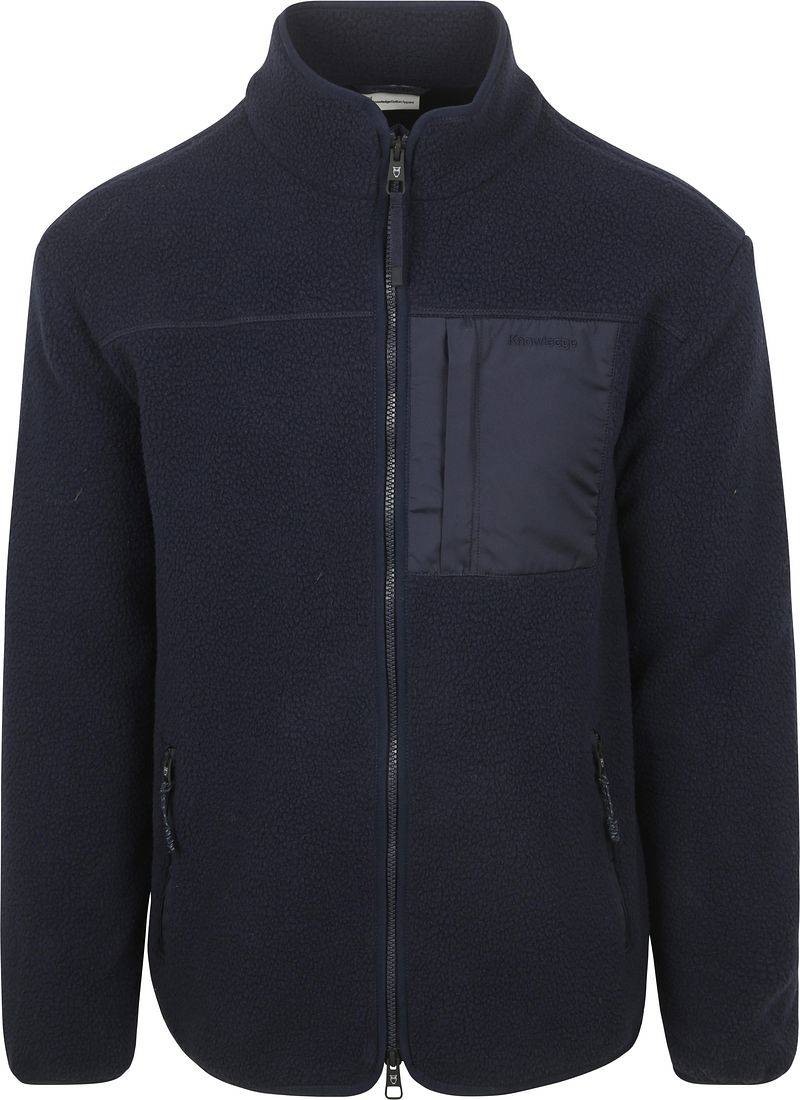 Knowledge Cotton Apparel Sweaterjacke Fleece Navy - Größe L von KnowledgeCotton Apparel