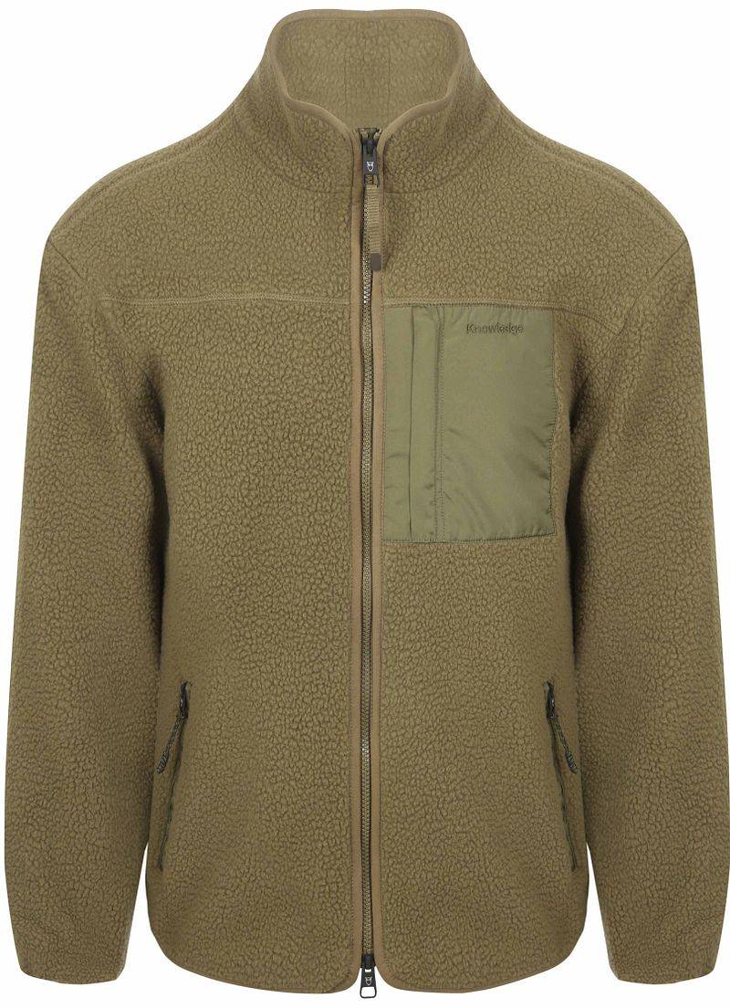 Knowledge Cotton Apparel Sweaterjacke Fleece Olive - Größe M von KnowledgeCotton Apparel