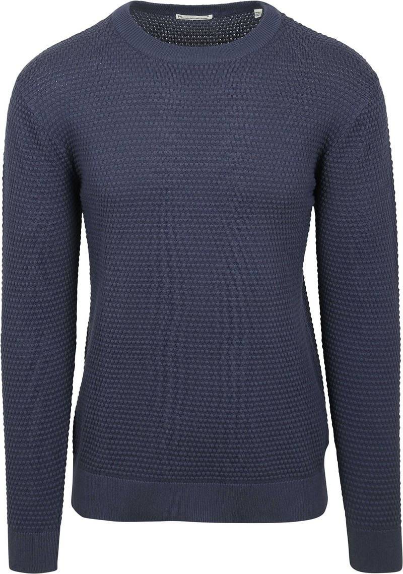 Knowledge Pullover Bubble Knit Indigo - Größe M von KnowledgeCotton Apparel